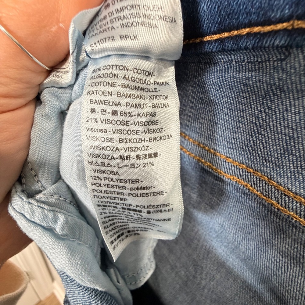 Levi's 724 High Rise Straight Denim Blue Jeans (32x30) Classic Clean Dark Wash - Picture 11 of 15